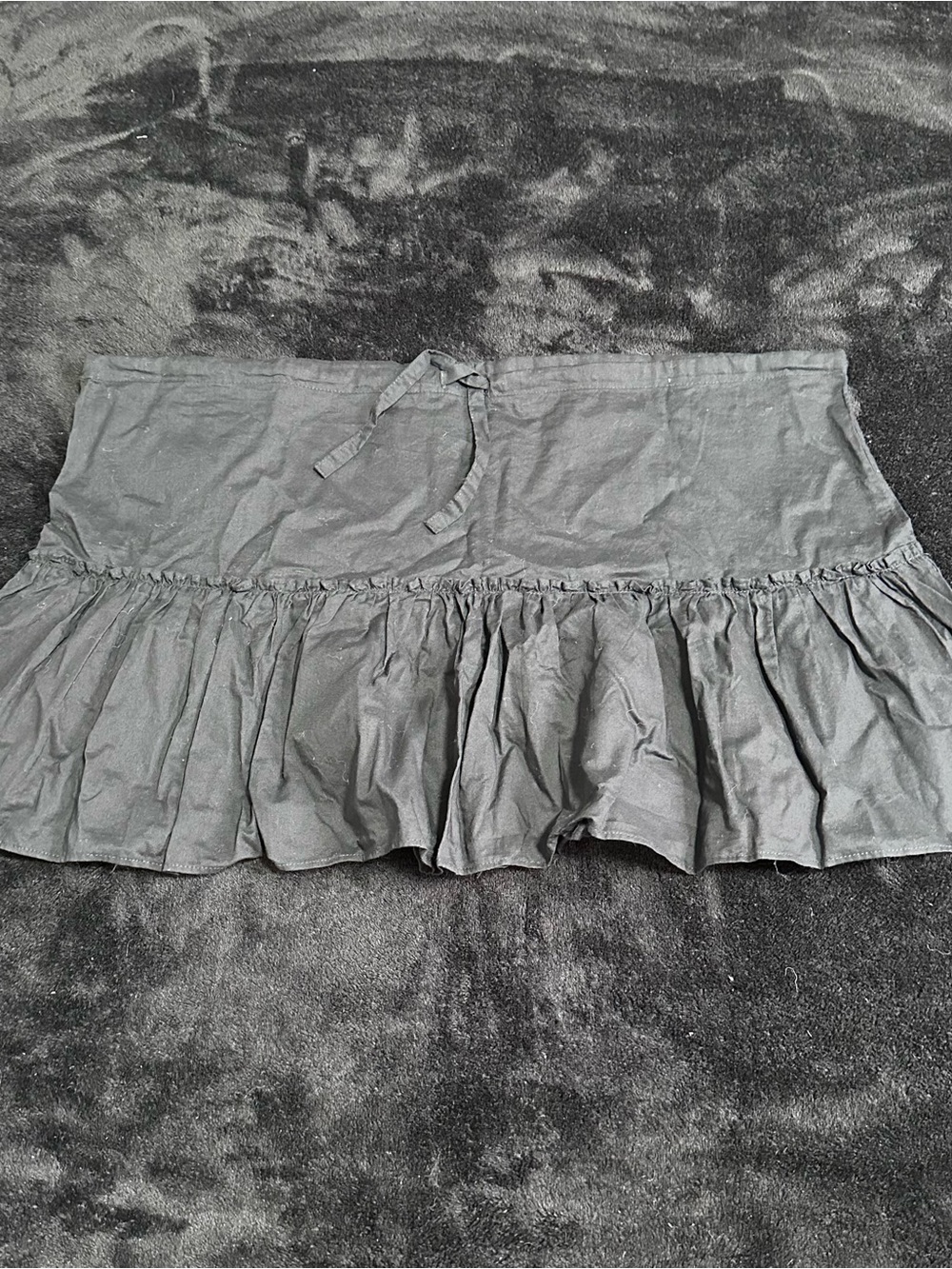 Victoria's Secret Black Ruffle Mini Skirt with Tie Waist